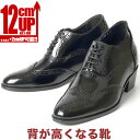 シークレットシューズ 12cm ウィングチップ メンズ ビジネスシューズ 紳士靴 シークレットシューズkk1-180