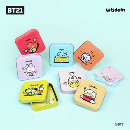 【：10%OFF SALE：】【BT21 minini ティンケースメモパッド】100枚入り♪ ( 2柄×50枚 ) キャラクター付箋 メモ帳 缶ケース アルミ缶 小物入れ 収納 TIN CASE MEMO PAD 公式 KOYA RJ SHOOKY MANG CHIMMY TATA COOKY