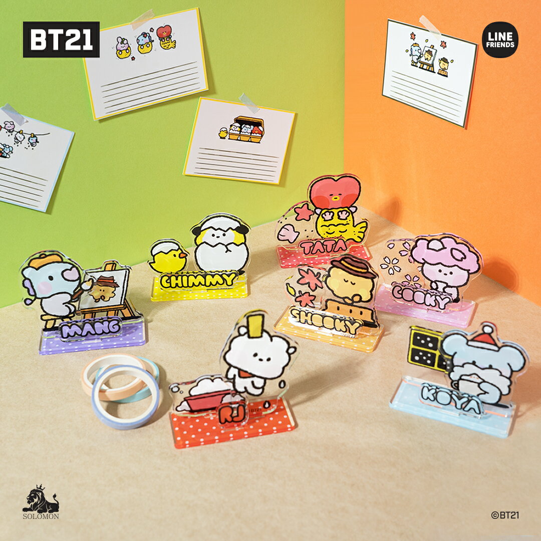 ソロモン商事【BT21 minini アクリルスタンド CALENDER ver. MAS_BT21_M】ACRYLIC STAND アクスタ インテリア 置物 かわいい キャラクター KOYA RJ SHOOKY MANG CHIMMY TATA COOKY