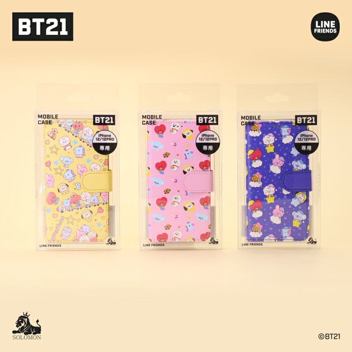 ソロモン商事 【BT21_MTK_手帳型 モバイルケース】iPhone12/12 PRO 専用 MOBILE CASE 手帳型 モバイルケース スマホケース