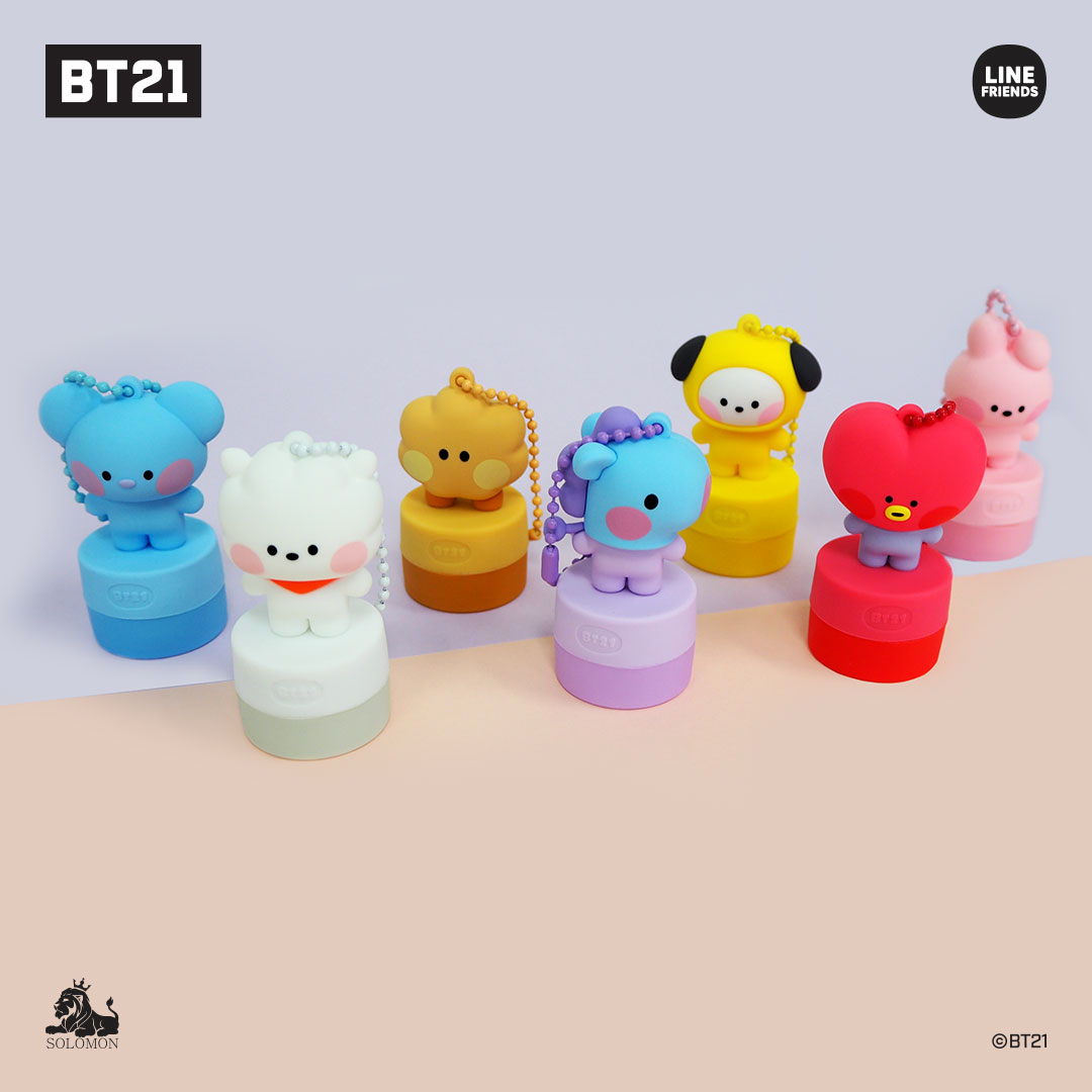 【：50%OFF SALE：】ソロモン商事【BT21 minini フィギュアスタンプ (ボールチェーン付き) BT21_FSM_M】FIGURE STAMP KOYA RJ SHOOKY MANG CHIMMY TATA COOKY 30%OFFセールの商品画像