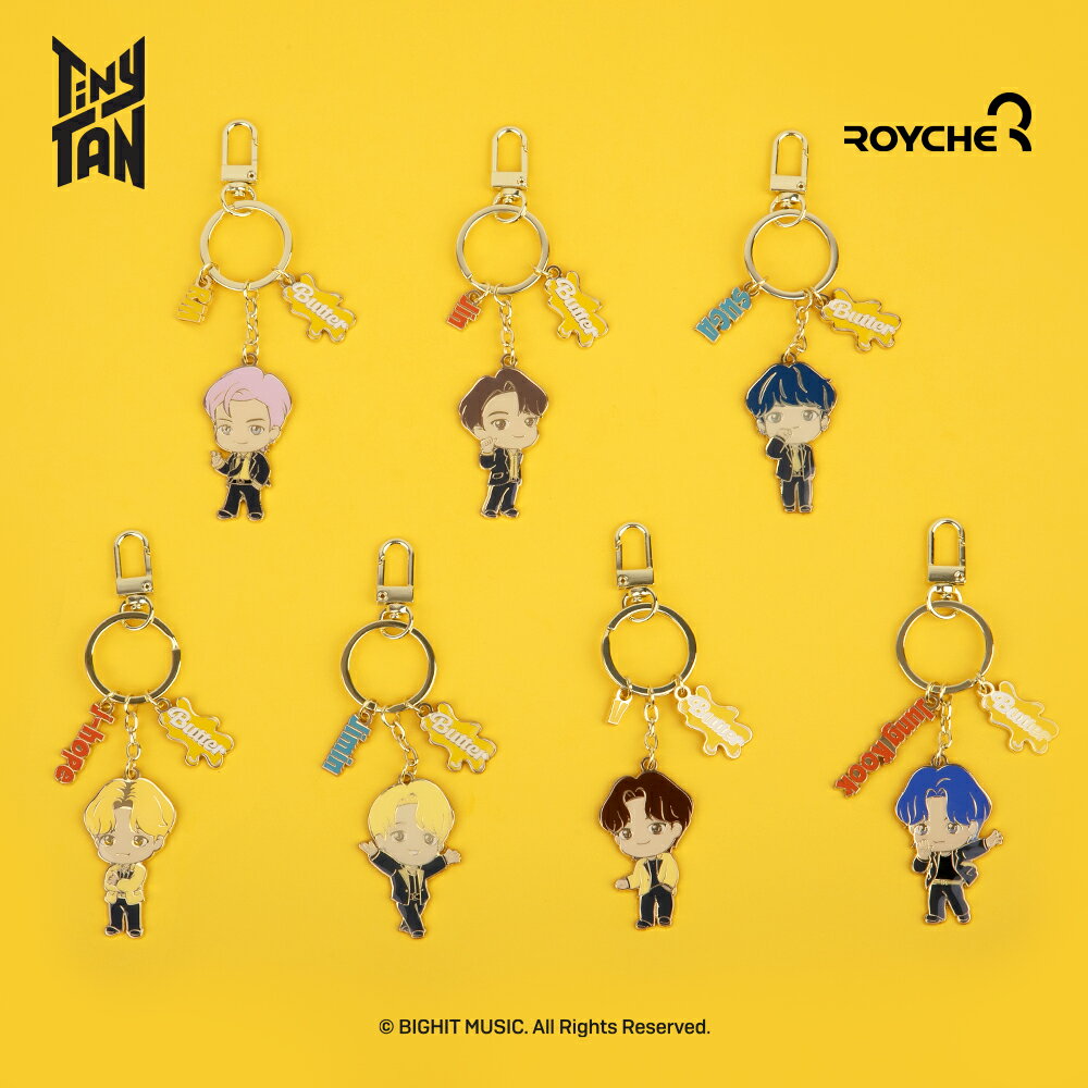 【：70%OFF SALE：】ソロモン商事【TinyTAN Butter メタルキーリング 】METAL KEYRING Butter ver. タイニータン バター キーホルダー RM Jin SUGA j-hope Jimin V JungKook 03/09