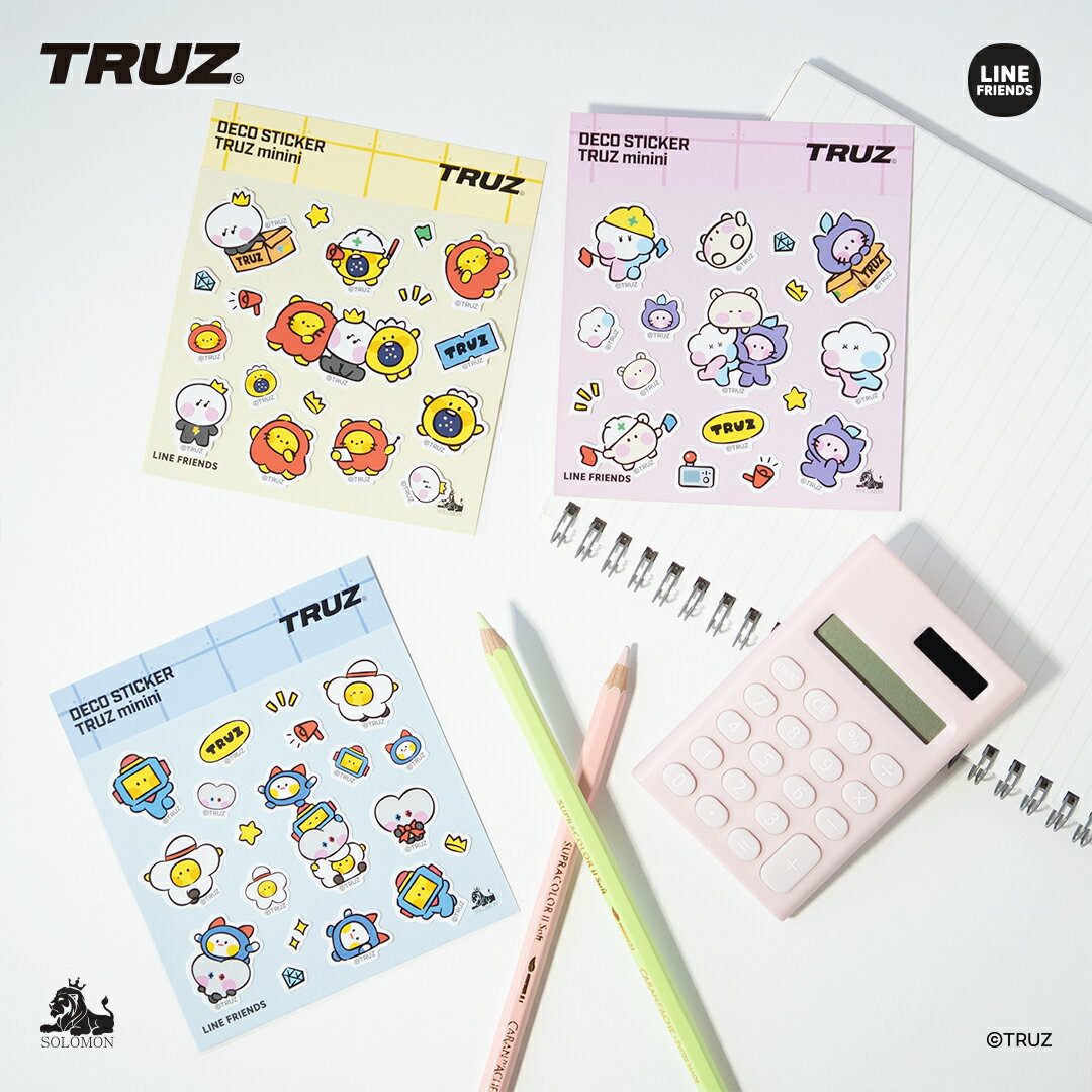 【：30 OFF SALE：】ソロモン商事 【TRUZ minini デコステッカー】DECO STICKER デコシール チリ ロミー ヨチ ボンボン ラウ ヒークン ソム ルル ウーピー ポドン CHILLI ROMY YOCHI BONBON LAWOO HIKUN SOM RURU WOOPY PODONG