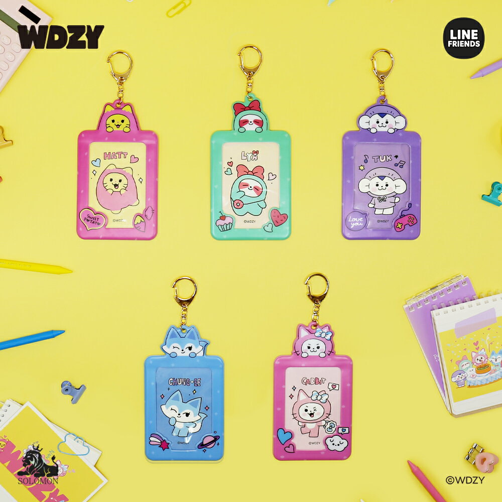 【：週末限定_お得セール：】ソロモン商事 【WDZY_フォトカードキーホルダー(ステッカー付き)】 PHOTO CARD KEY HOLDER トレカホルダー トレカデコ トレカケース LYA CHUNG-EE TUK HATT CABBIT リャー チョンイ トゥク ハット キャビット pc holder pc case