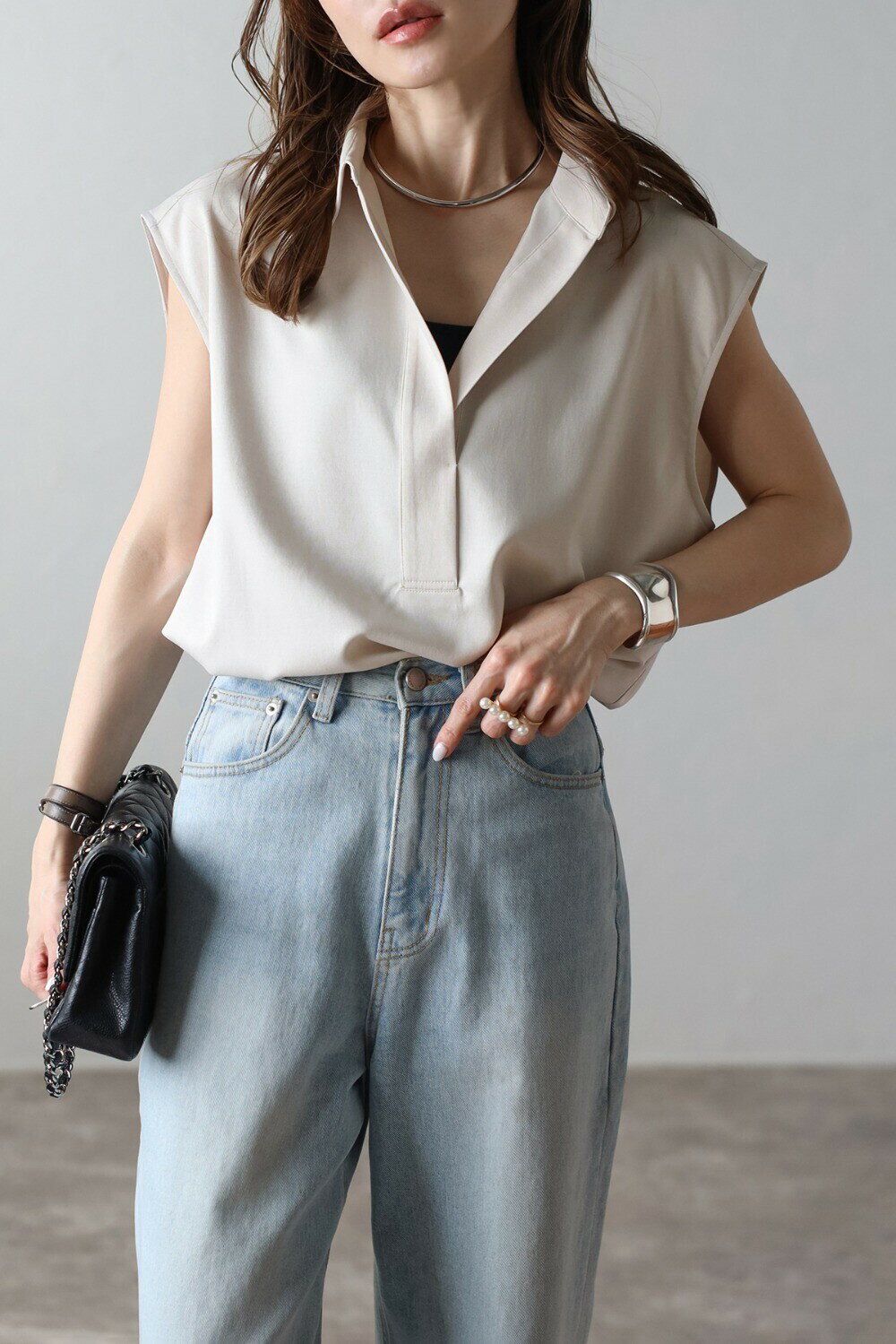 ＼全品5%OFFクーポンで4076円！27日1:59まで／ フレンチスリーブスキッパーシャツ 77-004800のサムネイル