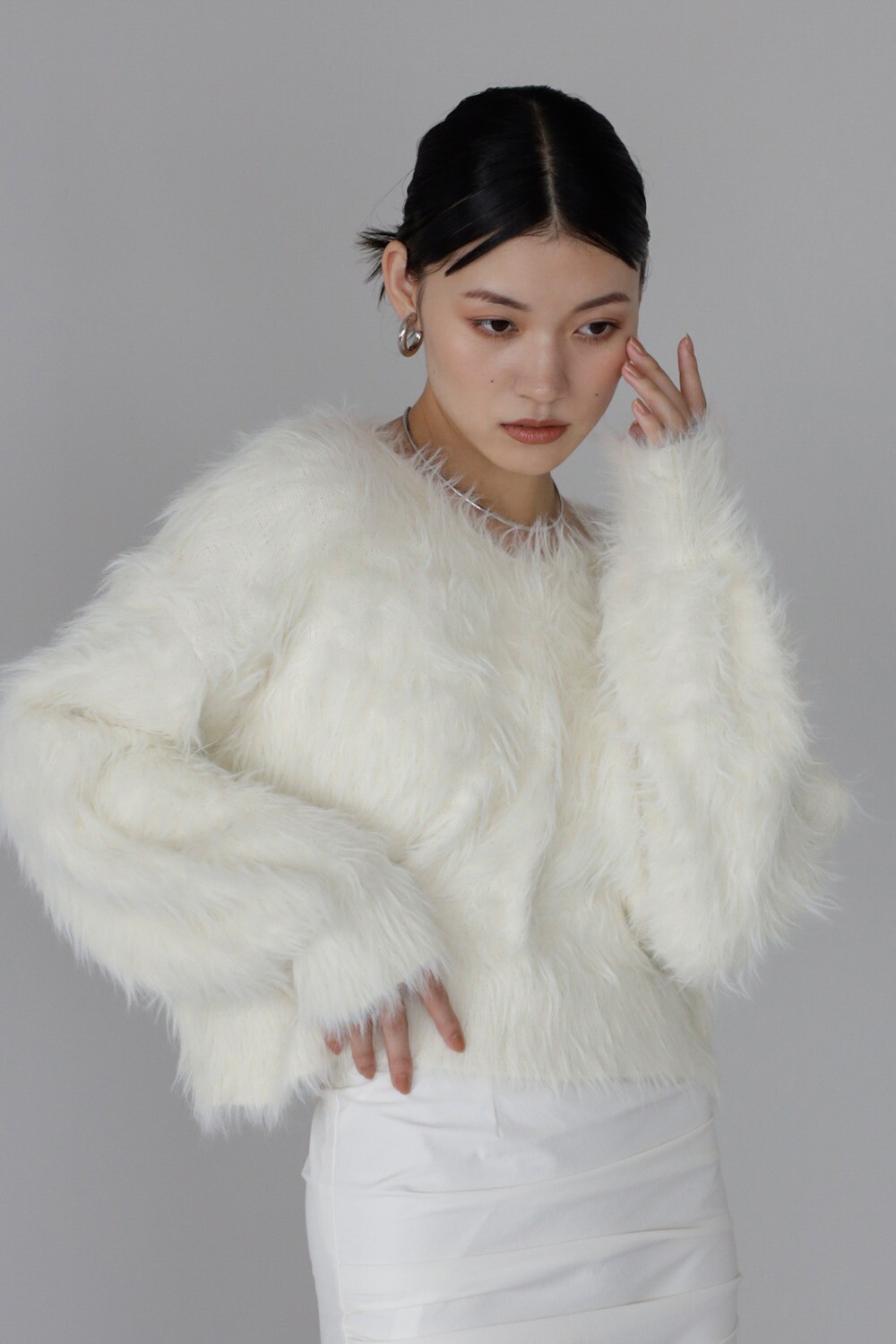 ENC エンク fluffy shaggy knit pullover / ふんわりシャギーニットプルオーバー 88-004987のサムネイル