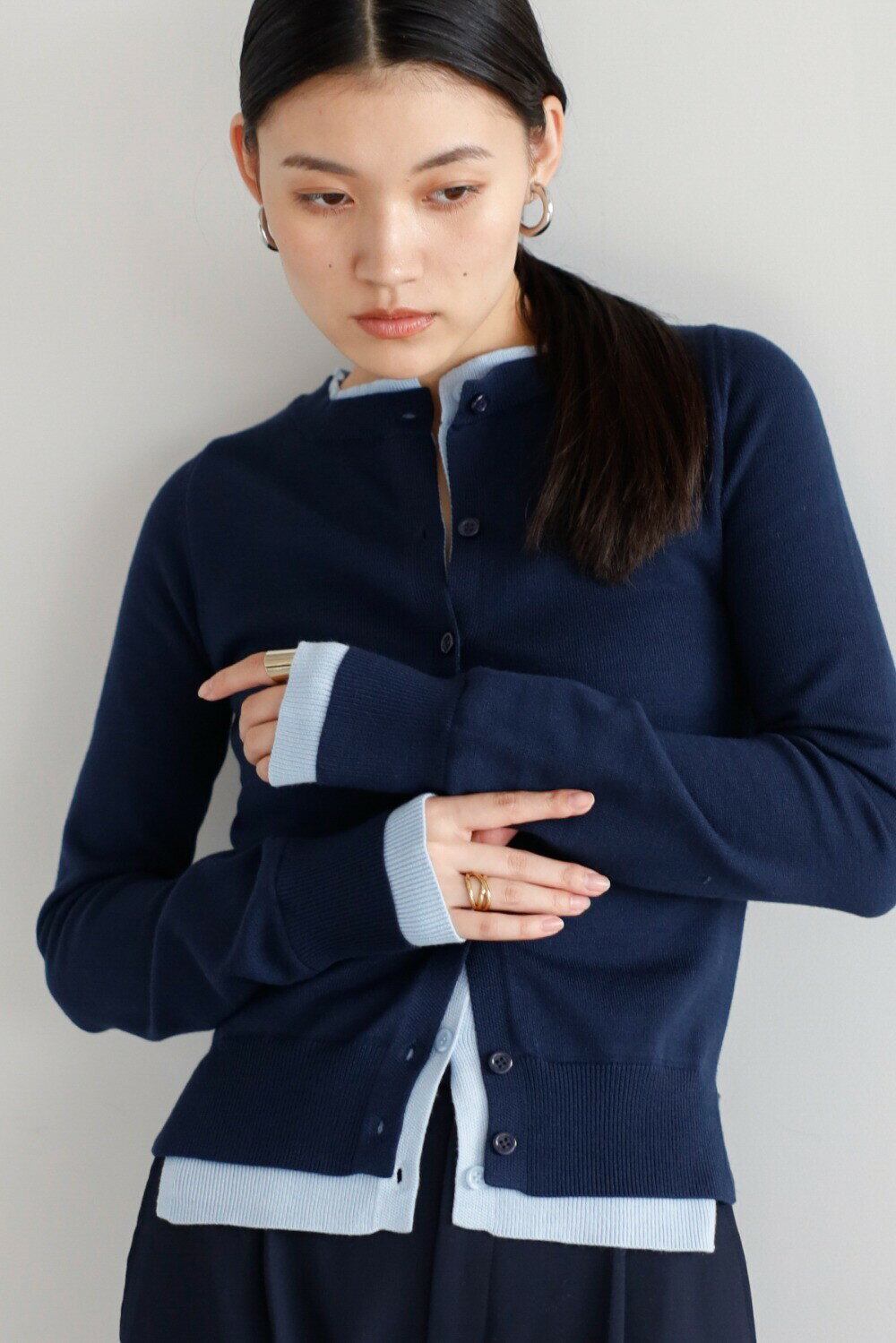 layered like knit cardigan / レイヤード風ニットカーディガン 88-005000のサムネイル
