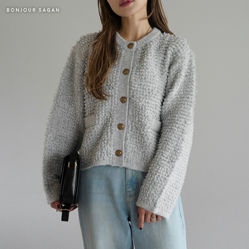 金ボタンループヤーンカーディガン 88-005172