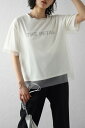 シーズンライクに華やぐ、エアリーカジュアルなチュールレイヤードTシャツ