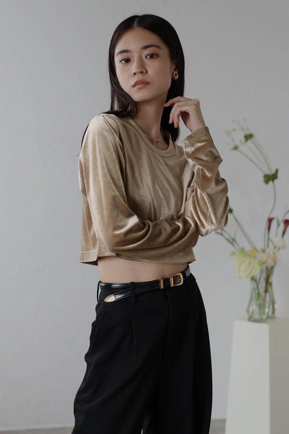 ENC エンク velour cropped pullover / ベロアクロップド丈プルオーバー 88-004505のサムネイル