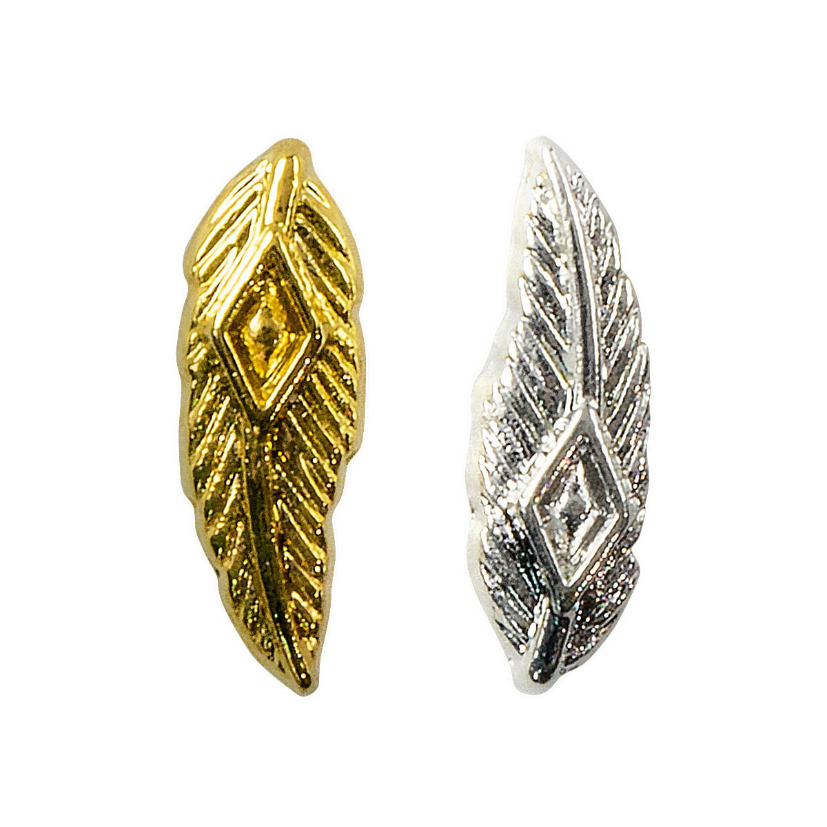 ボンネイル ジェルネイル パーツ メタル アート 羽 ゴールド シルバー@Bonnailハ゜ーツ フェサ゛ーイン..