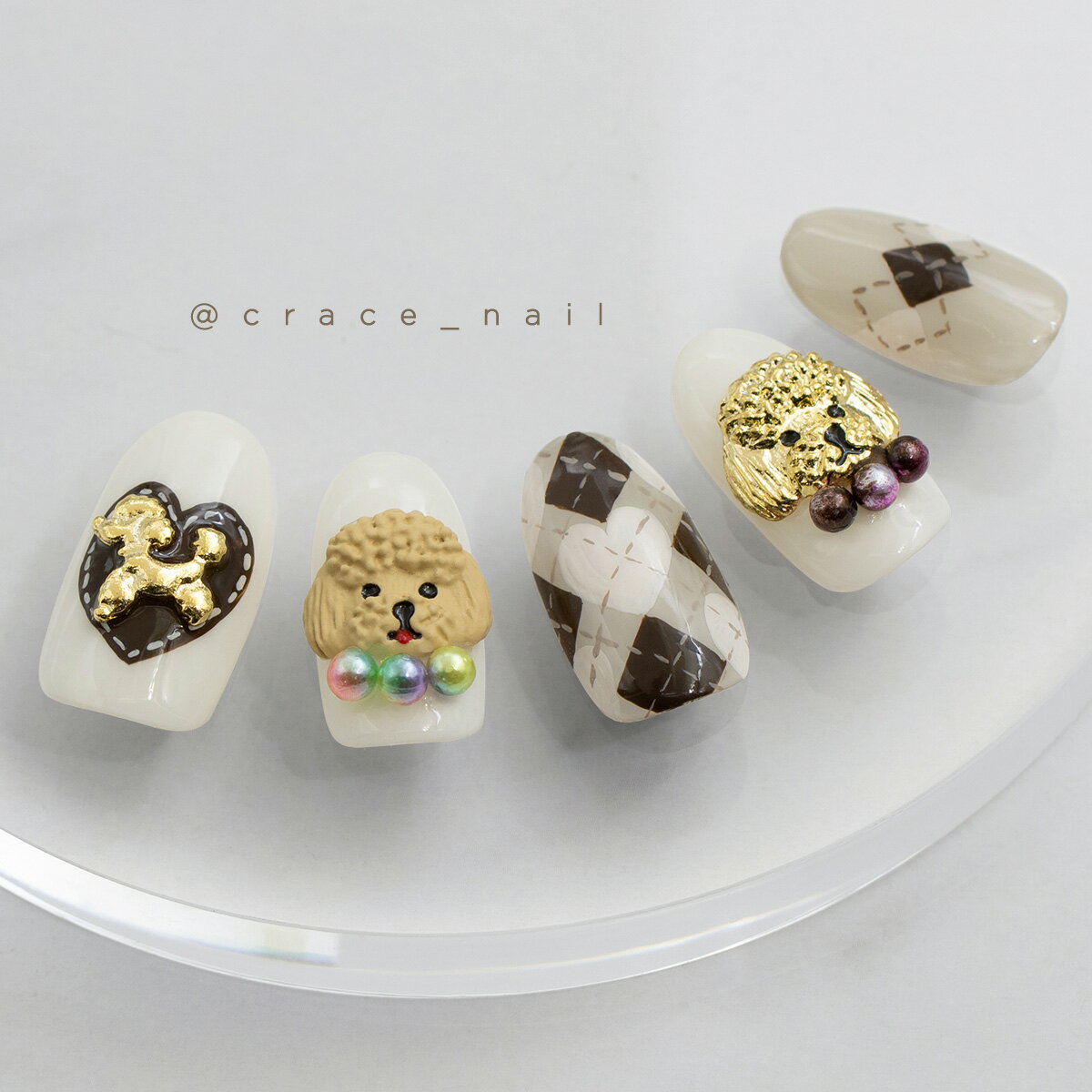 ボンネイル ジェルネイル ジュエリー パーツ アート 犬 ドック dog@Bonnailプードル3 @865099