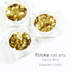 ボンネイル ジェルネイル パーツ アート ホロ ミックス@flicka nail arts Spice Bits Diagram-Gold- _865609