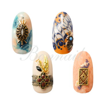 ボンネイル ジェルネイル パーツ メタル バングル アート メタリック コンチョ ワンポイント@Bonnailバックル D-1 _752270