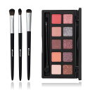 アイシャドウ フェイスブラシ ベースメイク メイクアップ セット 10色 パレット ピンク メイクブラシ 3本 ボヌール Bonneil