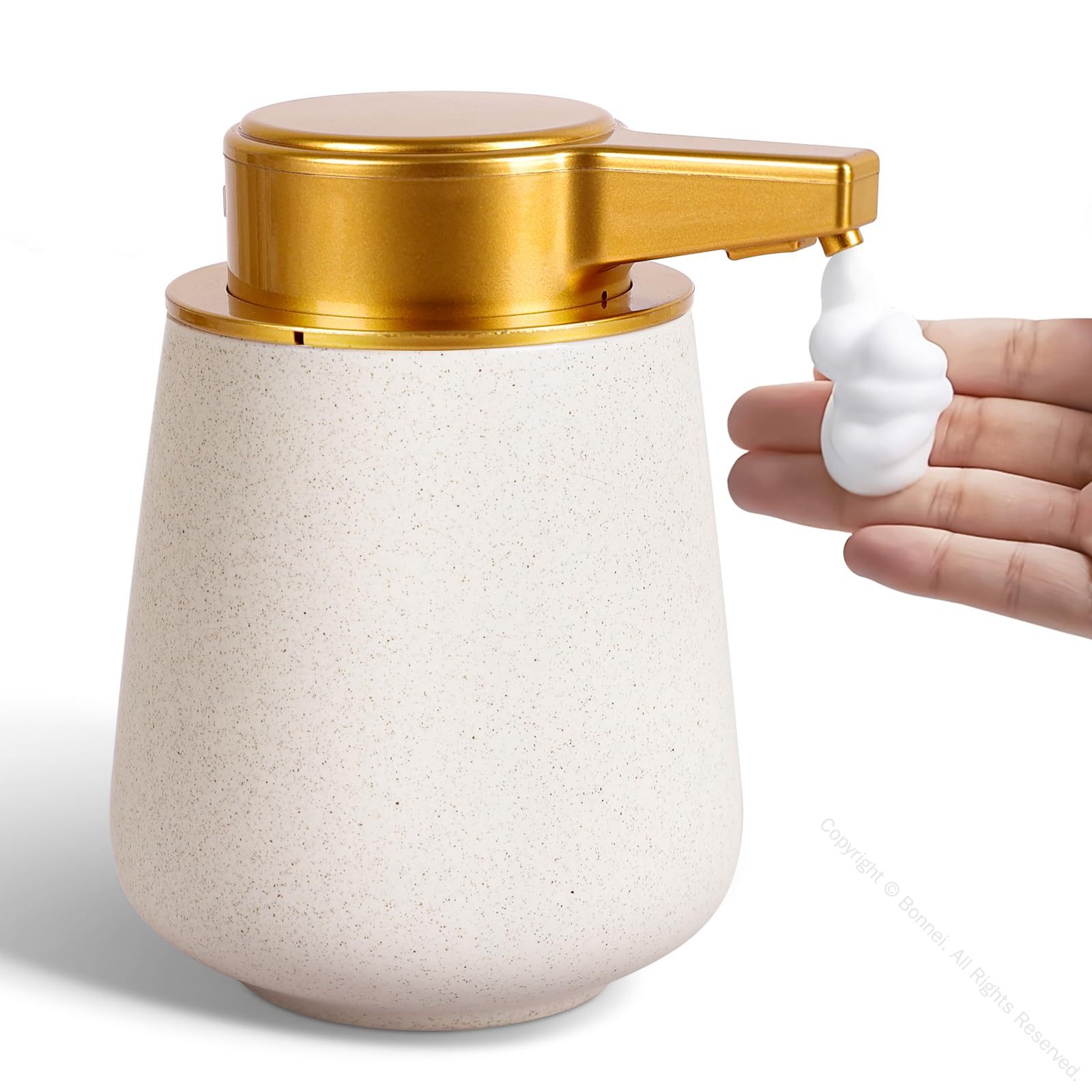 ソープディスペンサー 自動 泡 セラミック製 ハンドソープボトル ハンドソープディスペンサー オートディスペンサー ノータッチ 磁器 陶器 北欧スタイル 詰め替え 非接触式 充電式 IPX5防水 おしゃれ 手洗い ハンドソープ用 食器洗剤用 洗面所 キッチン対応