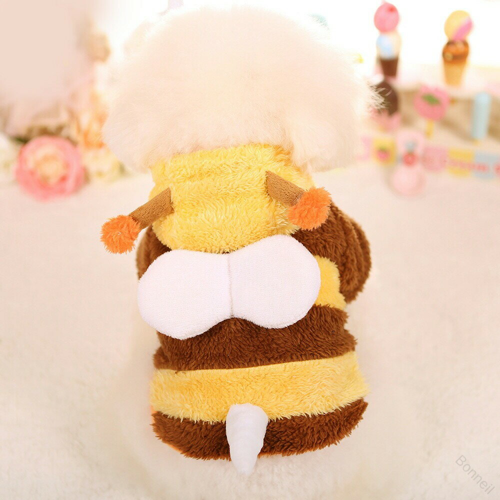 犬服 秋冬用 ファッション ペットパーカー 二脚タイプ コットン素材 猫服 小型犬用 厚手で暖かい 小蜂..