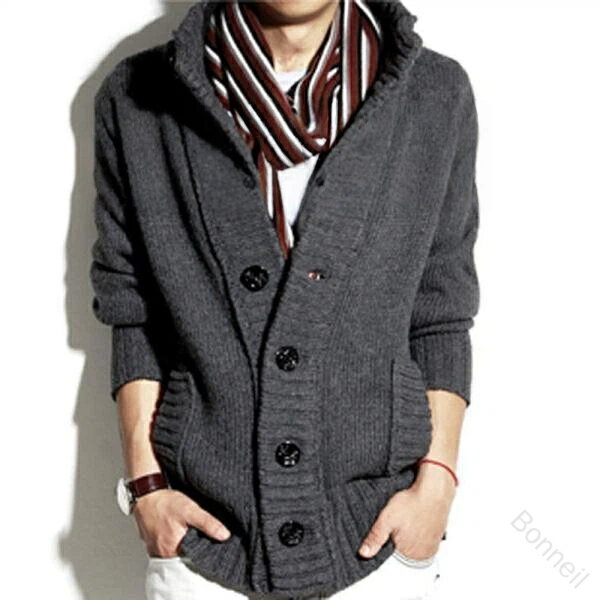 ニットセーター メンズ ニットセーター カーディガン 無地 カジュアル 秋服 冬服 厚着 ゆったりシルエ..