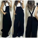 デニム サロペット パンツ レディース オーバーオール オールインワン サスペンダー ジーンズ カジュアル デニムパンツ ロング丈 低身長対応 体型カバー ゆったりシルエット コーデ 大人 きれいめ おしゃれ 可愛い 黒 ブラック ホワイト 春夏秋 20代 30代 40代 50代 プレゼン