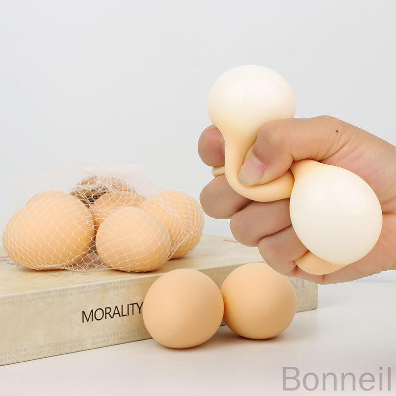 スクイーズボール 卵 5個セット ストレス解消グッズ 握る減圧おもちゃ 知育に最適 低反発素材 かわいい発散アイテム 景品やプレゼントにおすすめのおもしろグッズのサムネイル