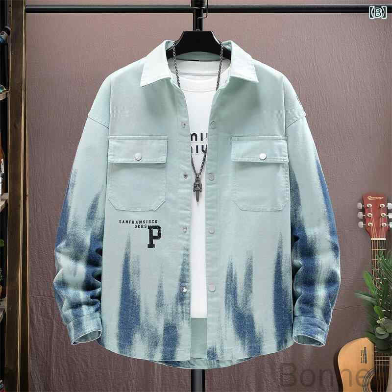 メンズ ファッション 服 男性用 オシャレ シンプル 大人 かっこいい ストリート グラデーション デニム シャツ ジャケット シャツ ワークウェア カジュアル トップス お出かけ向け着回しやすいデザインで季節感も楽しめる上質素材使用の人気アイテム