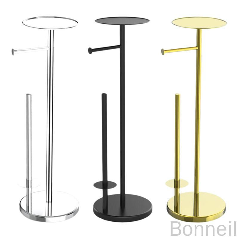 自立式トイレットペーパーホルダー 棚付き 予備収納ポータブルバスルーム用 床置きトイレットペーパー..