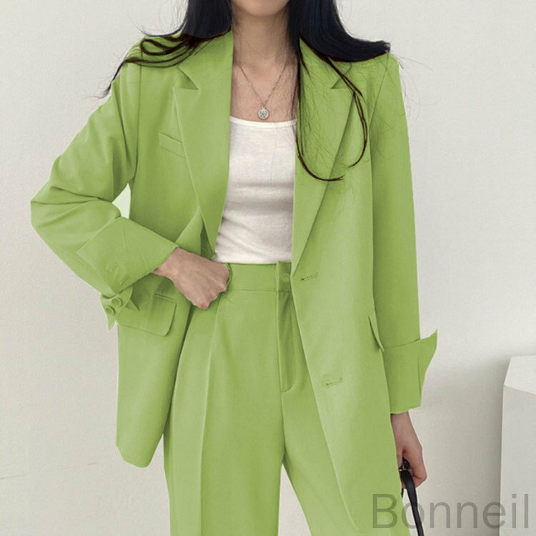 カジュアルスーツ セットアップ レディース パンツスーツ 春秋 オフィス ビジネススーツ 入学式 卒業式 体型カバー 上下セット 通勤 OL フォーマル ジャケット おしゃれ 大きいサイズ 就活 セレモニー ママスーツ 可愛い 洗練されたデザインで快適な着心地の上品なセットアッ