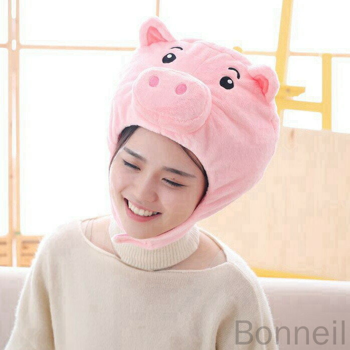 子豚 ぬいぐるみ帽子 かわいい ブタ 仮装 ヘッドギア帽子 おもちゃ 写真小道具 パーティーコスチューム 動物帽子 人気 プレゼント エイプリルフール 父の日 ...