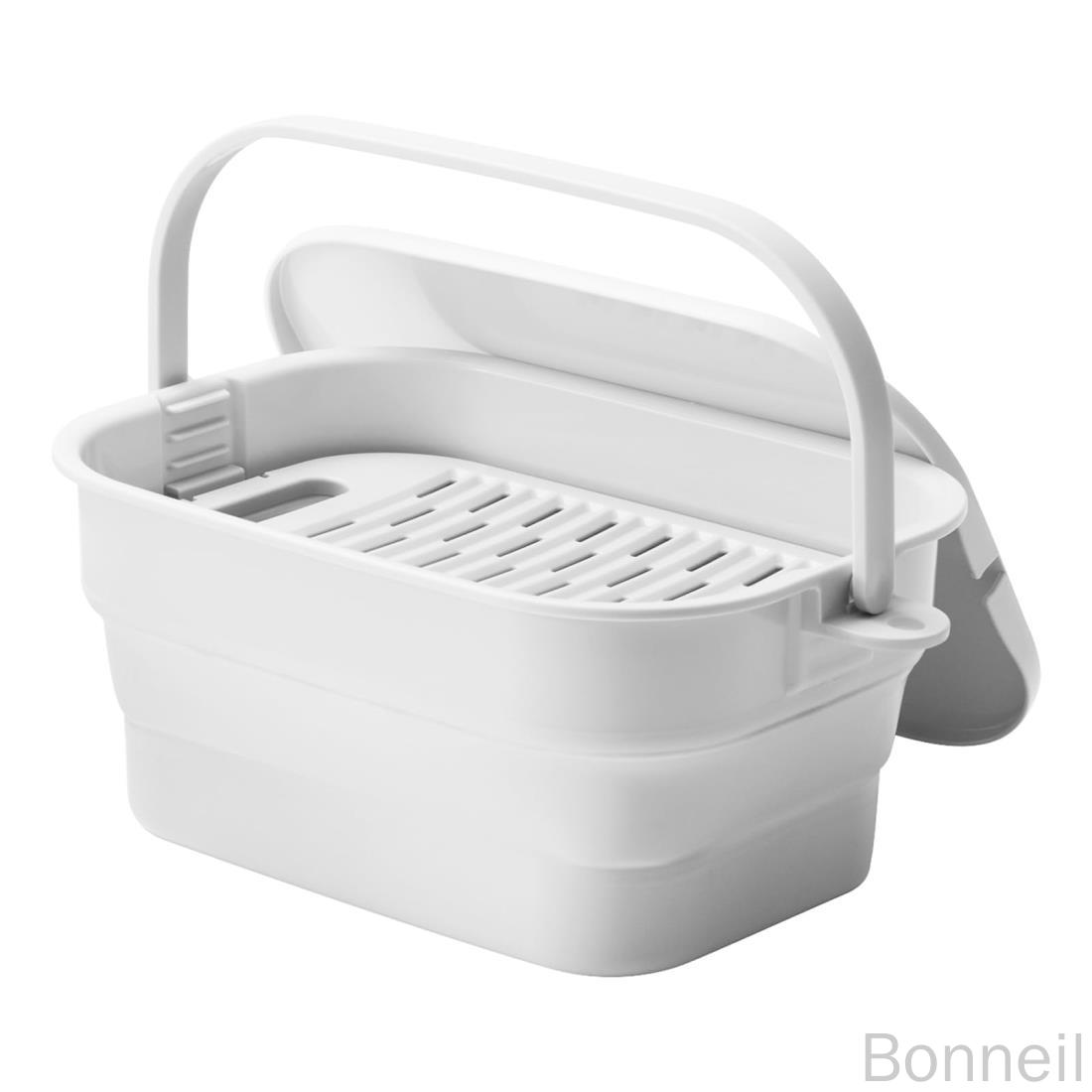 イセトウ(Isetou) 折りたためるつけ置きバケツ 7L ホワイト 幅36.6×奥行24.6×高さ6.7~16cm 日本製 耐熱..