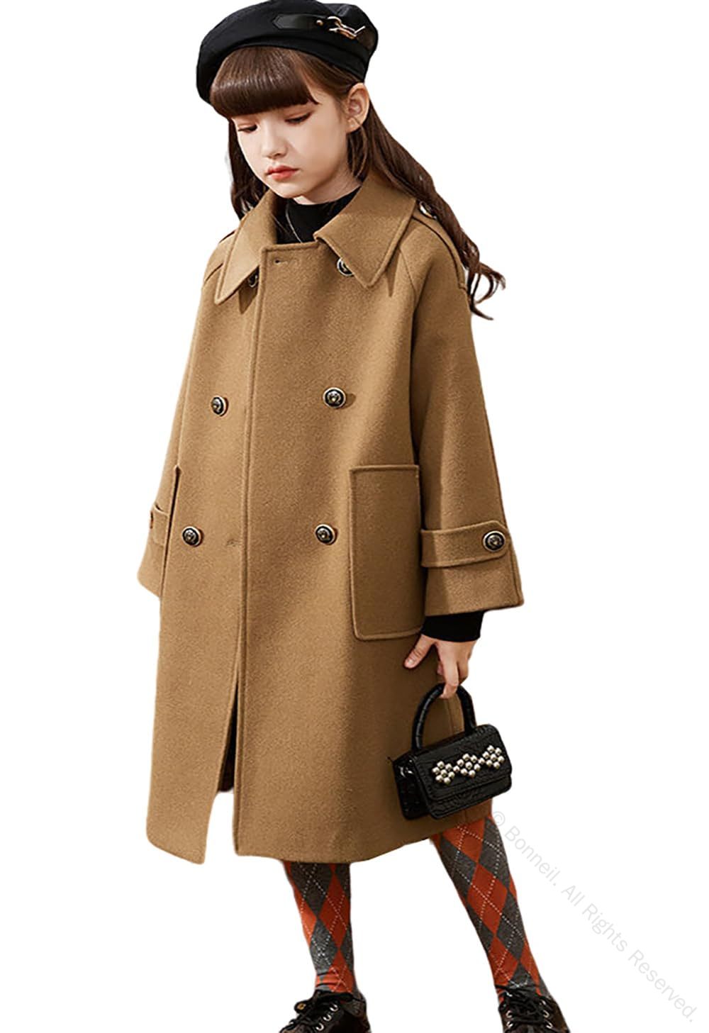 アウター 子供用 ウインドブレーカー 女の子用 ウールコート ジュニア ジャケット 秋冬ファッション 防寒対策 ロングコート 厚手 保温 幼稚園 通学用 おしゃ...