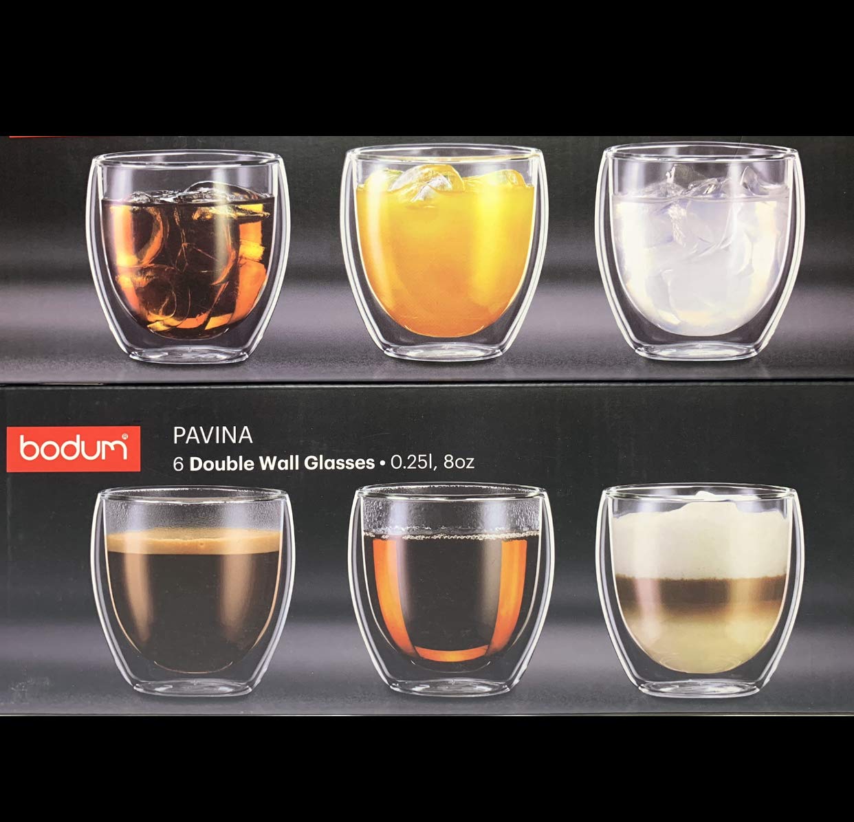 ボダム BODUM CANTEEN ダブルウォールグラス 250ml (6個セット) 電子レンジOK 断熱 保温 保冷 タンブラー パヴィーナ