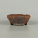 盆栽鉢 文山 越前文山 小鉢 長辺 約 9cm 鯖江園芸 丸鉢 鋲打 泥物 現品