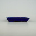 盆栽鉢 常滑 鴻陽 小型 長辺 約18.3cm 長方鉢 釉薬 現品 送料無料