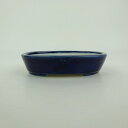 盆栽鉢 青香 小型 長辺 約10cm 楕円鉢 釉薬 現品 送料無料