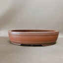 盆栽鉢 常滑 美芸造 中型 長辺 約31.8cm カマ傷あり 楕円鉢 泥物 現品 送料無料