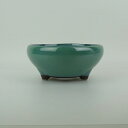 盆栽鉢 万古焼 萬古 小型 長辺 約16cm 丸鉢 釉薬 新品 数量物