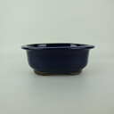 盆栽鉢 万古焼 萬古 小型 長辺 約18cm 楕円鉢 縁付 釉薬 新品 数量物
