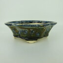 盆栽鉢 桂雲 福田桂雲 小型 長辺 約18cm 木瓜鉢 外縁 釉薬 現品 新品 送料無料