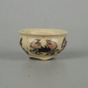 盆栽鉢 是好 矩 豆鉢 長辺 約4.2cm 丸鉢 色絵 蟹 かに カニ ミニ鉢 観賞用 現品 新品 送料無料
