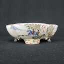 盆栽鉢 梢風 木瓜 色絵 山水人物図 現品 新品 送料無料 鉢 植木鉢 趣味 人気商品 癒し プレゼント 贈りもの お祝い