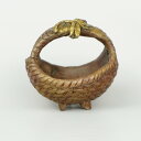 盆栽鉢 嵐山 谷嵐山 小鉢 長辺 約8cm 籠型鉢 浮彫トンボ 観賞用 現品 新品
