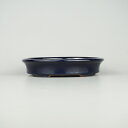 盆栽鉢 常滑 山房 小型 長辺 約16cm 楕円鉢 外縁 小判 瑠璃 釉薬 新品 数量物