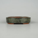 盆栽鉢 常滑 燿山窯 英明 小型 長辺 約 15cm 楕円鉢 切立 小判 ナマコ 釉薬 新品 数量物