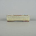 盆栽鉢 常滑 燿山窯 英明 小型 長辺 約14cm 長方鉢 切立 中浅 白釉 釉薬 新品 数量物