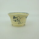 盆栽鉢 ゆうき祥石 小鉢 長辺 約 6.7cm 丸鉢 絵鉢 猫 ネコ ねこ 釉薬 観賞用 現品 新品