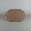 【中古】 陶板 黎鳳 花台 中型 長辺 約 29.5cm 楕円 飾台 置物台 花飾 釉薬 陶製 盆栽台 敷物 現品 中古 送料無料