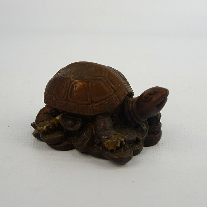 【中古】 盆栽飾り 盆景 亀 長辺 約5cm 添配 カメ 銅製 金属製 彫刻 盆栽 枯山水 景色 飾り 添え 置き物 ミニ庭園 風景 ミニチュア フィギア テラ...