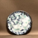 陶板 文山 越前文山 花台 長辺 約12.5cm 丸型 飾台 置物台 花飾 釉薬 陶製 盆栽台 現品 新品 送料無料
