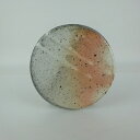 【 中古 】 陶板 花台 常滑 黎鳳造 長辺 約13cm 丸型 飾台 置物台 花飾 陶製 盆栽台 鉢皿 釉薬 現品 中古品