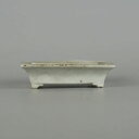 【中古】 水盤 落款なし 小型 長辺 約 9.7cm 長方 鉢 水石 盆栽 花器 現品 中古